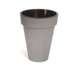 POT DE FLEURS CUBE SLIM EFFET BÉTON GRIS 355MM H440MM 25 LITRES MAROC