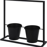 SUPPORT DE POT DE FLEURS EN MÉTAL TAILLE 11X30X31CM AVEC 2 POTS À FLEURS 105X100MM MAROC