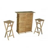 Bar set Acacia 3 pieces table avec 2 chaises pliables maroc