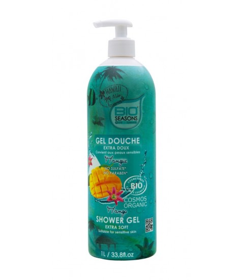 Gel Douche Mangue sans sulfates 1L Bio Seasons Maroc