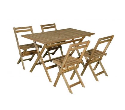 Table Rectangulaire pliante avec 4 Chaises pliables maroc