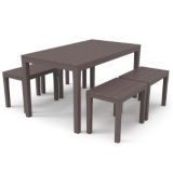 Table Rectangulaire samoa avec 4 banc timor Maroc