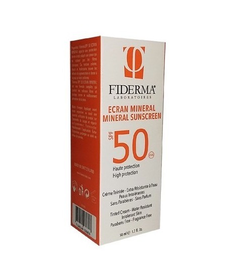 Ecran Solaire Mineral SPF50+ Teinté Fiderma Maroc